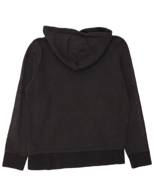 Hollister Mens Graphic Hoodie Jumper Small Black Cotton