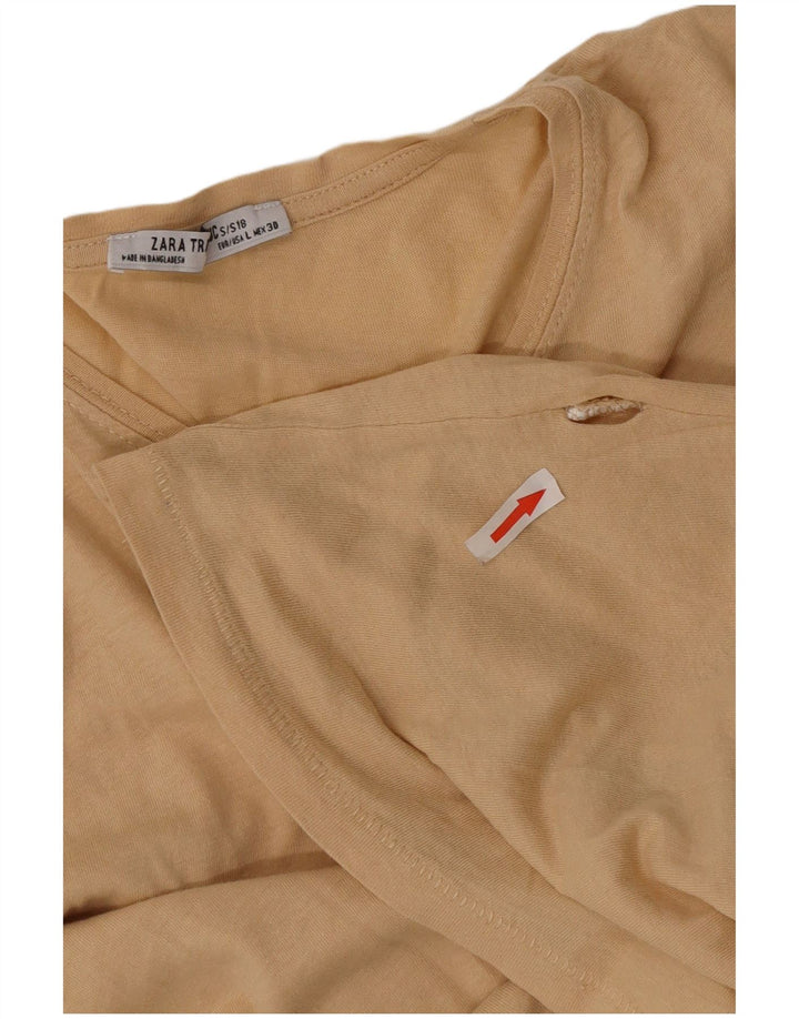 T-shirt Zara da donna Top UK 16 grande beige