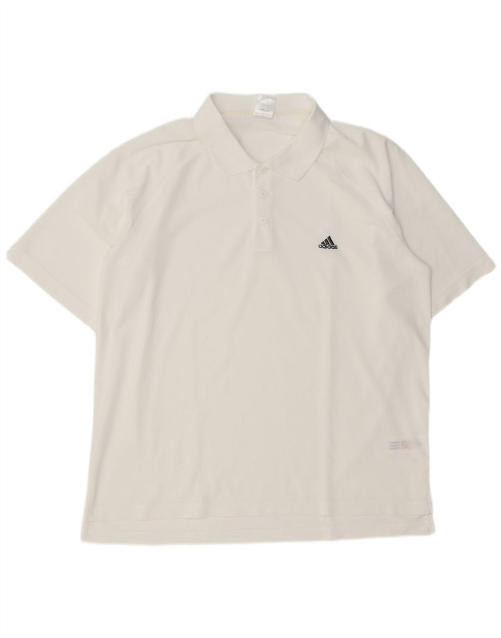 ADIDAS Mens Polo Shirt UK 48/50 XL White Polyester