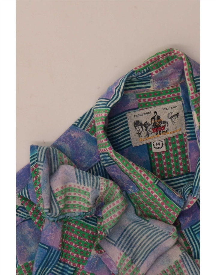 Camicia a maniche corte da uomo Azzurra Patchwork medio multicolore