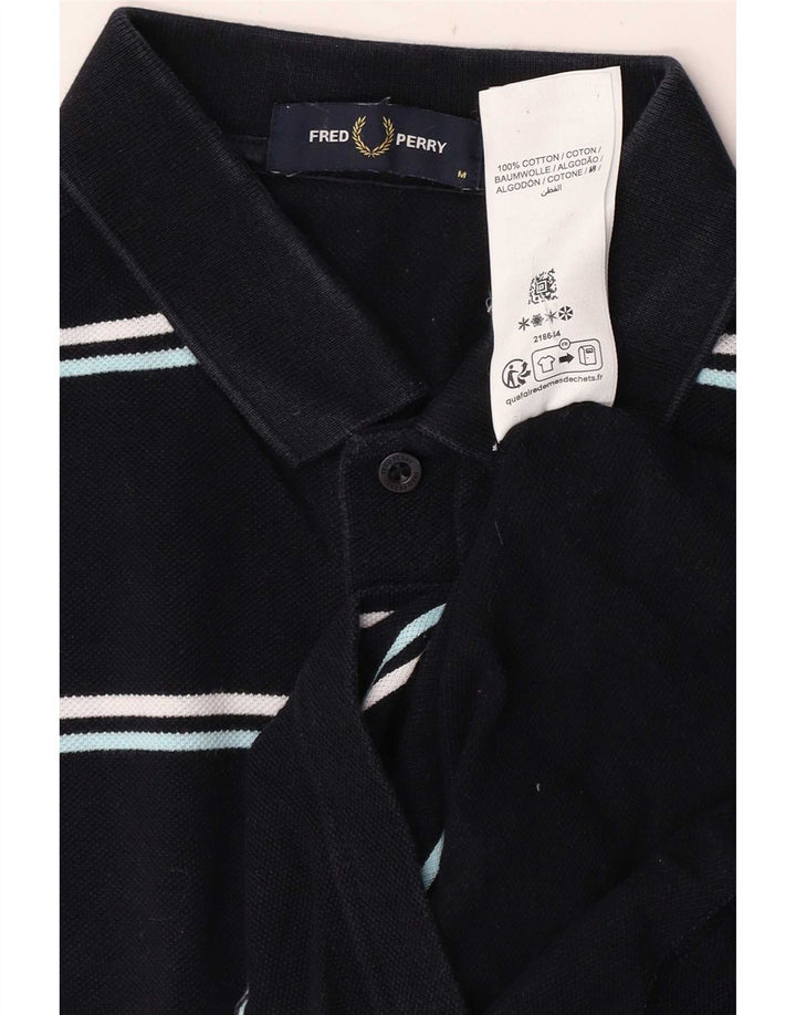 Polo da uomo Fred Perry in cotone a righe medie blu navy