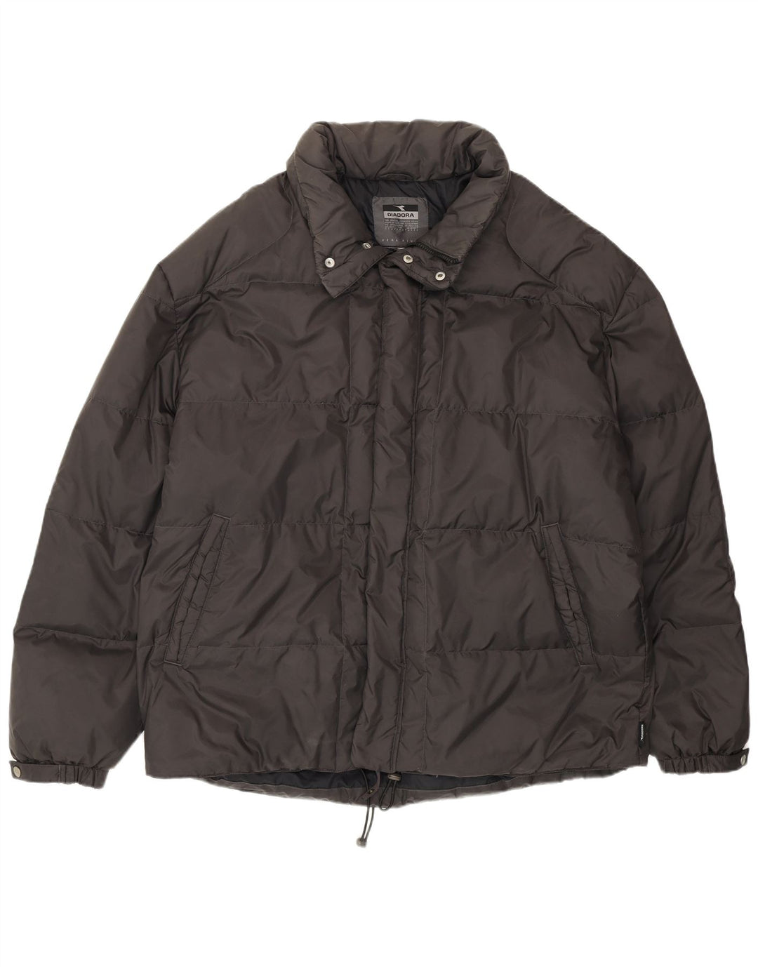 DIADORA Mens Hooded Padded Jacket UK 44 2XL Grey Polyamide