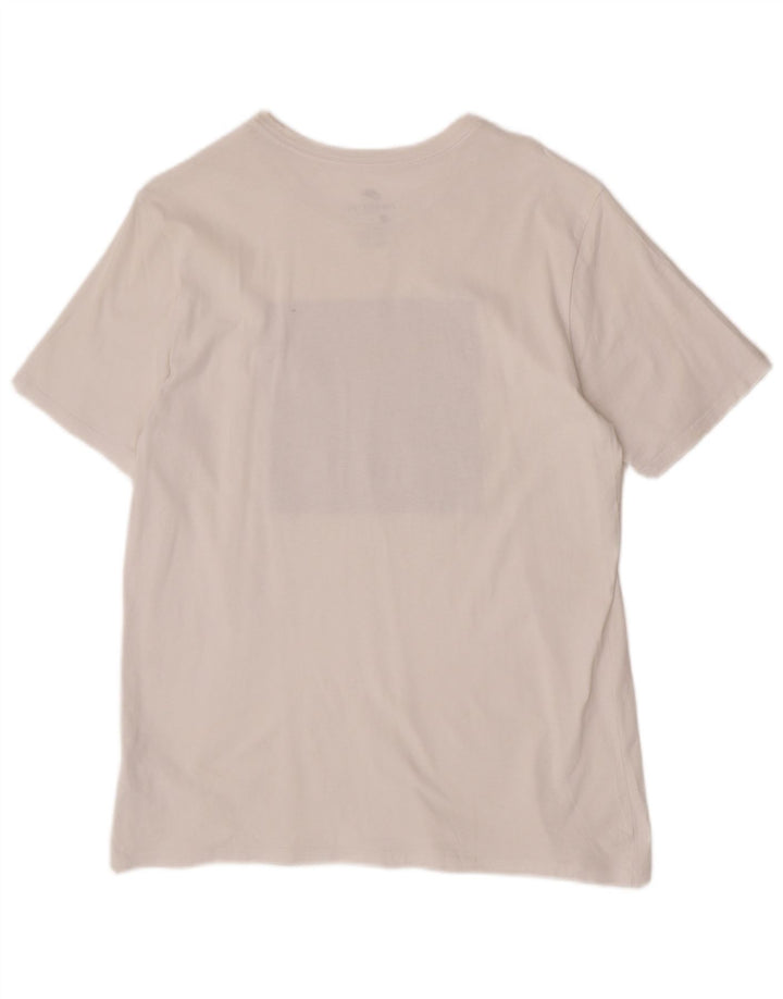 Nike - T-shirt grafica da uomo con taglio atletico, grande, in cotone bianco
