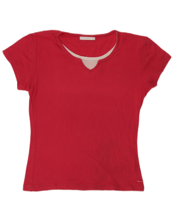 T-shirt da donna Champion Top UK 18 XL Pink Colourblock