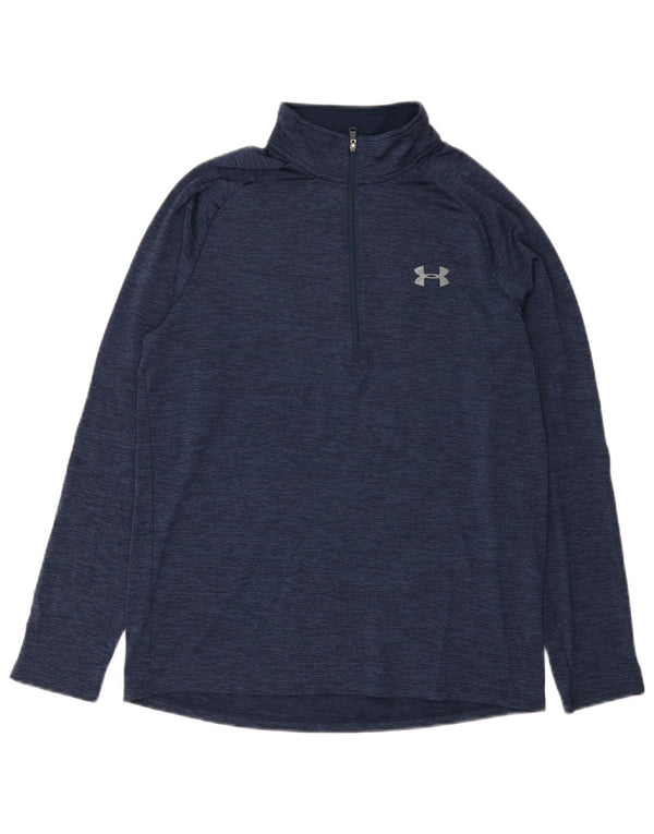 Maglia da ginnastica Under Armour da uomo Heat Gear Pullover media blu navy screziato