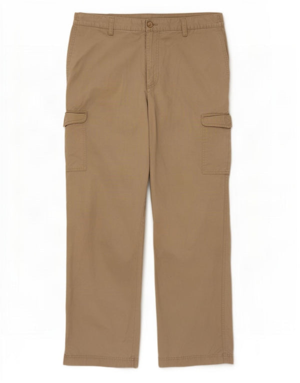 Pantaloni cargo dritti da uomo Farah W34 L31 in cotone beige