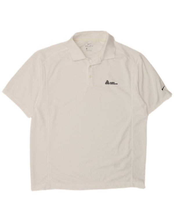 Polo Nike da uomo Dri Fit grande bianca in poliestere