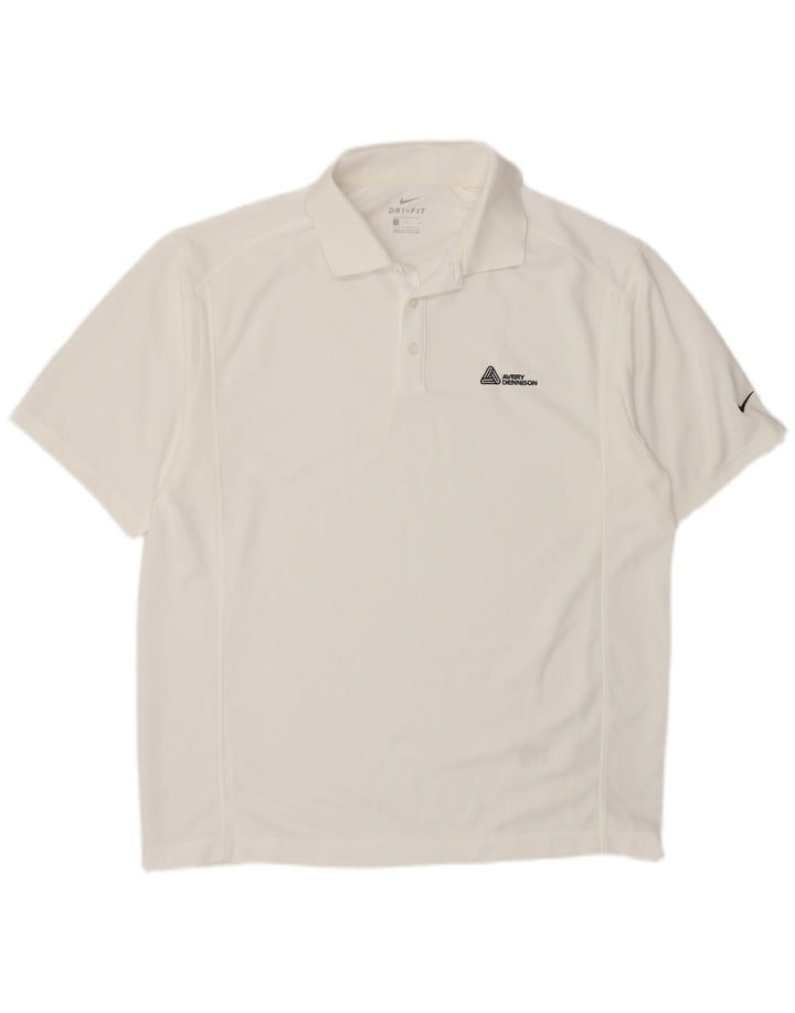 Polo Nike da uomo Dri Fit grande bianca in poliestere