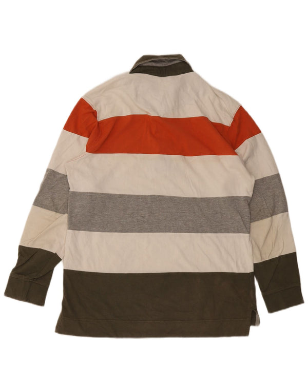 Polo Rugby Kappa Uomo Manica Lunga Piccola in Cotone a Righe Multicolore