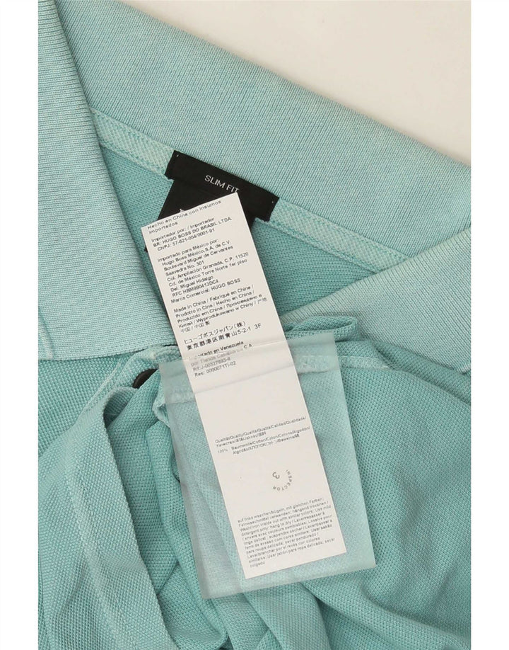 Polo da uomo slim fit Hugo Boss in cotone verde medio