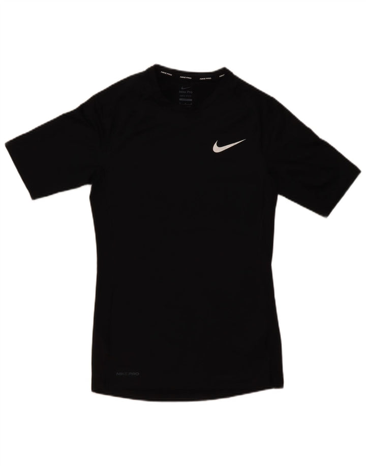 T-shirt Nike da uomo Dri Fit, top in poliestere nero medio
