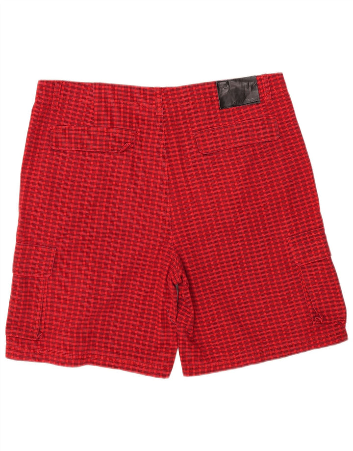 Pantaloncini cargo da uomo Converse W38 XL Poliestere a quadri rossi