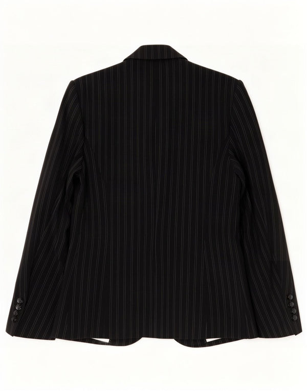 Giacca blazer a 1 bottone Marks & Spencer da donna UK 12 gessato medio nero