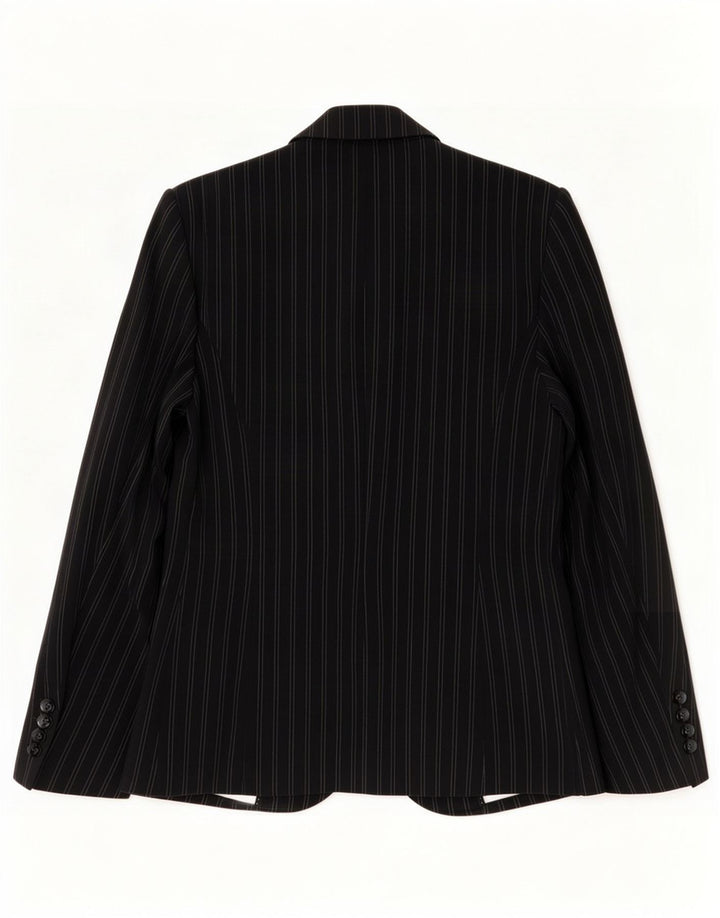 Giacca blazer a 1 bottone Marks & Spencer da donna UK 12 gessato medio nero