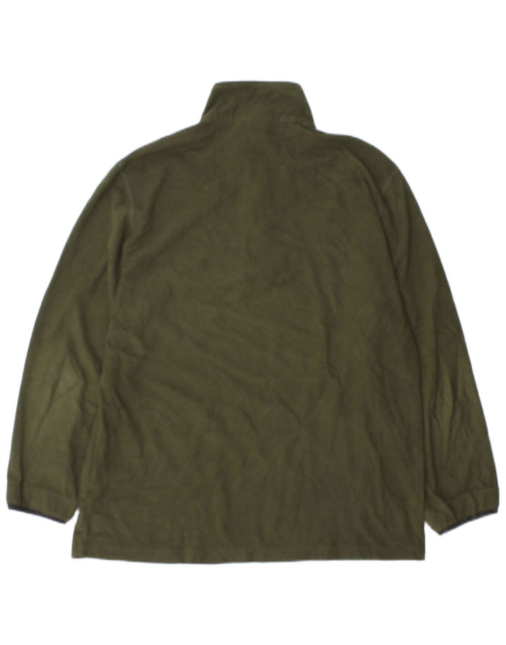 Maglione in pile da uomo con zip e collo Champion, grande, in poliestere kaki