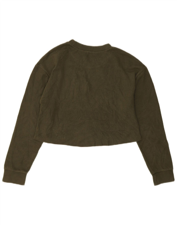 Top corto da donna Zara manica lunga UK 10 piccolo verde