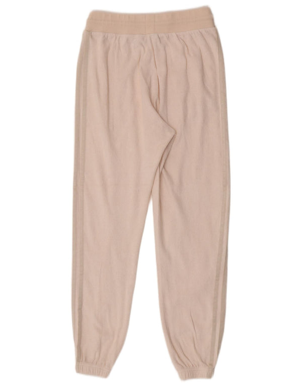 Adidas Pantaloni da tuta da donna in velluto da jogging UK 8 piccoli in cotone beige