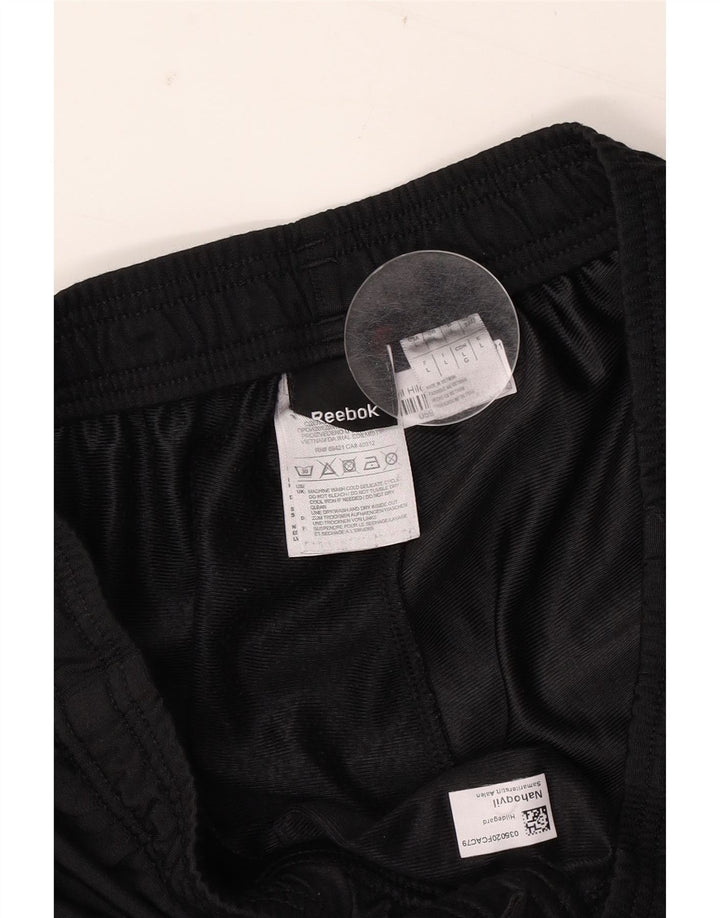 Pantaloni da tuta da uomo Reebok Large neri in poliestere