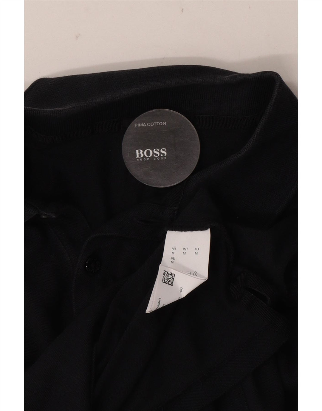 Polo da uomo HUGO BOSS in cotone nero medio
