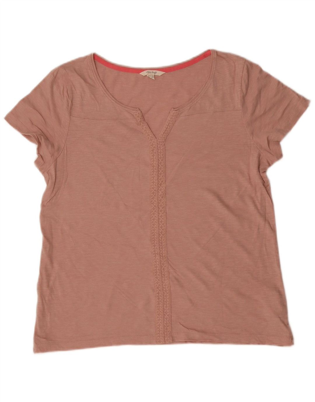T-shirt da donna White Stuff Top UK 16 grande cotone rosa