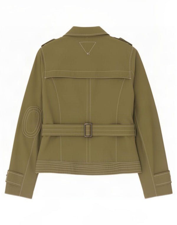 Nuna Lie Womens Short Trench Coat IT 46 Large Khaki Cotton