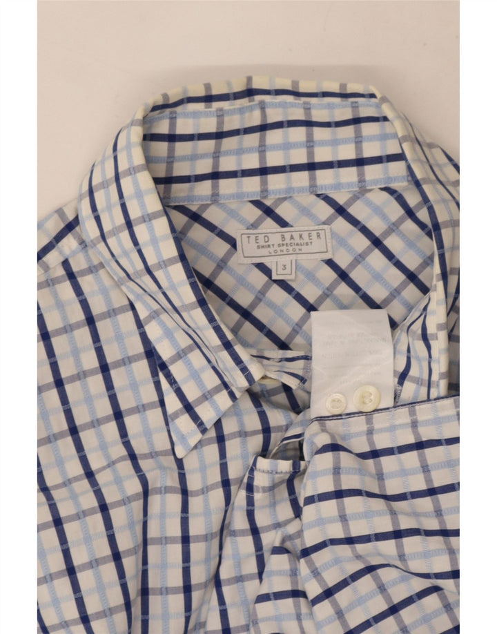 Ted Baker Camicia da uomo Taglia 3 Cotone a quadri blu medio