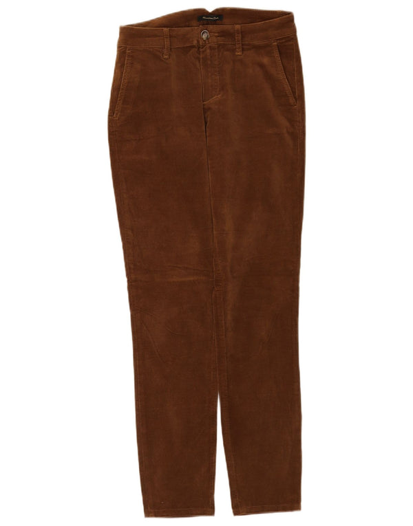 Massimo Dutti Womens Skinny Chino Trousers EU 34 2XS W24 L28 Brown Cotton
