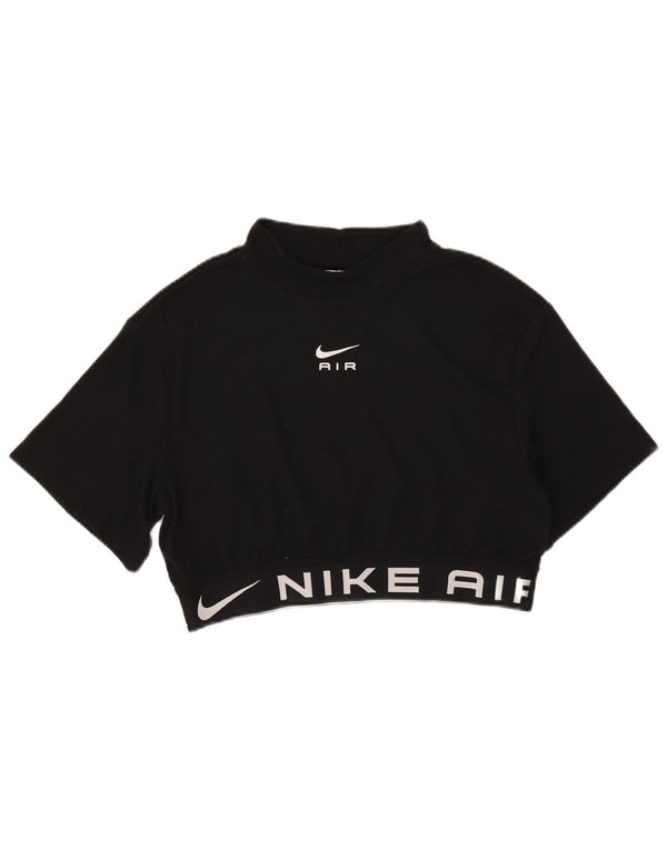 T-shirt grafica corta Nike da donna UK 14 medio nero poliestere