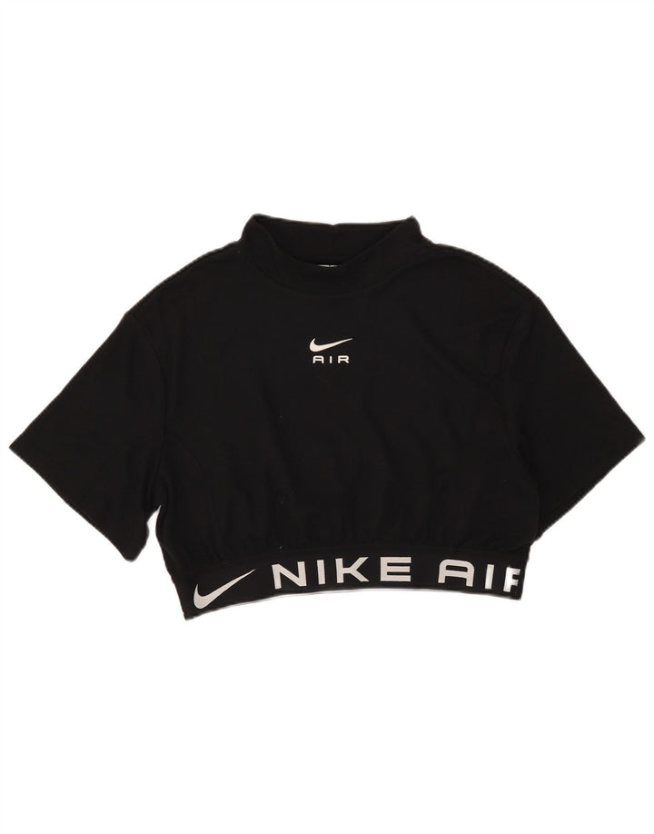 T-shirt grafica corta Nike da donna UK 14 medio nero poliestere