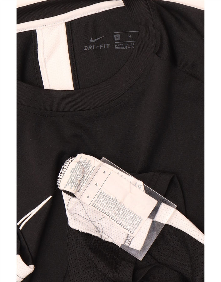 T-shirt Nike da uomo Dri Fit, top in poliestere nero medio