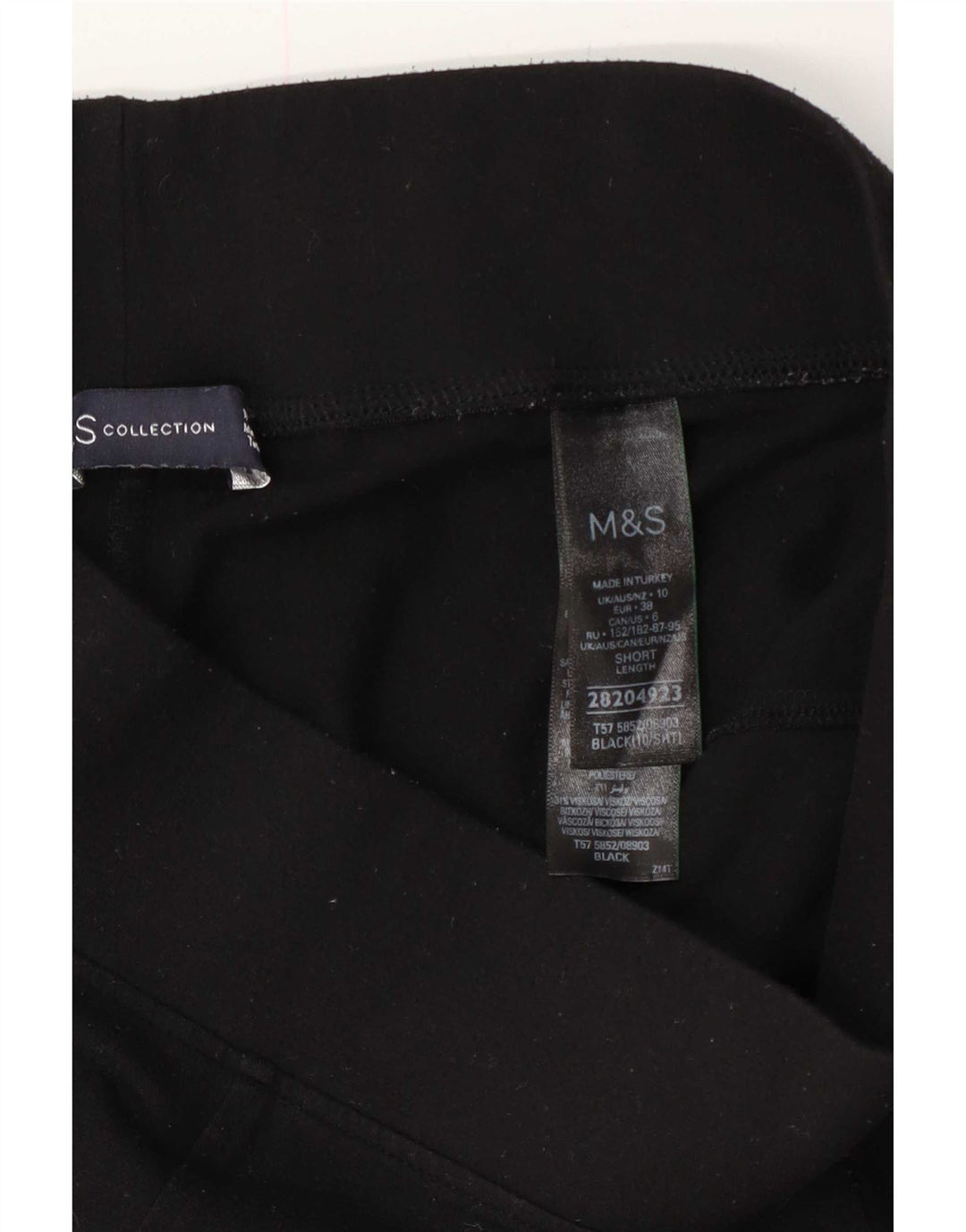 Leggings corti da donna Marks & Spencer UK 10 piccoli poliestere nero