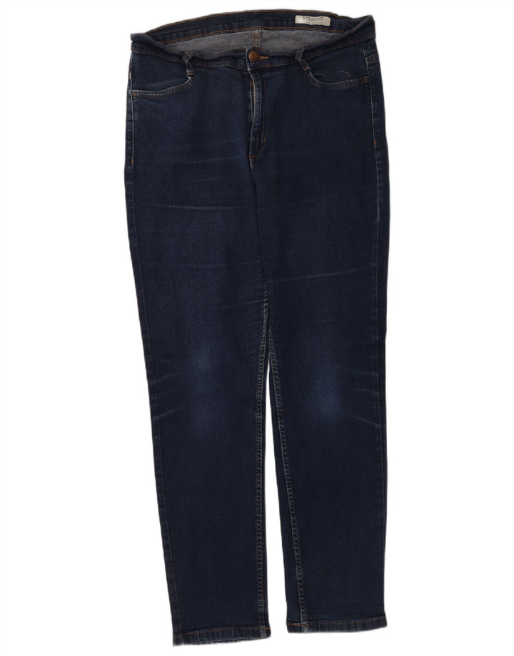 Jeans dritti regolari da donna Marks & Spencer UK 16 Large W34 L28 Blu navy