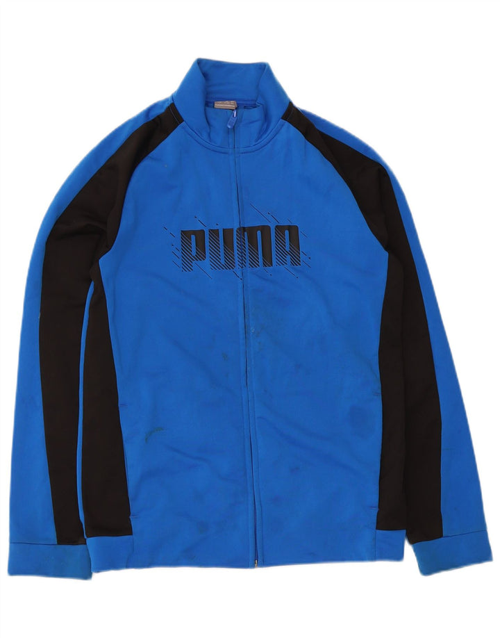 Giacca da tuta grafica da ragazzo Puma 13-14 anni Blu Colourblock