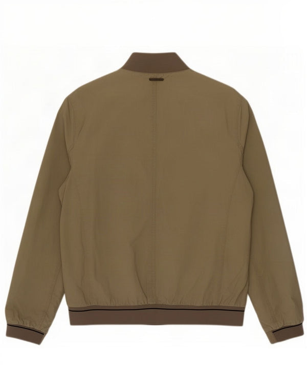 Bugatti Mens Bomber Jacket EU 52 XL Khaki Cotton Classic