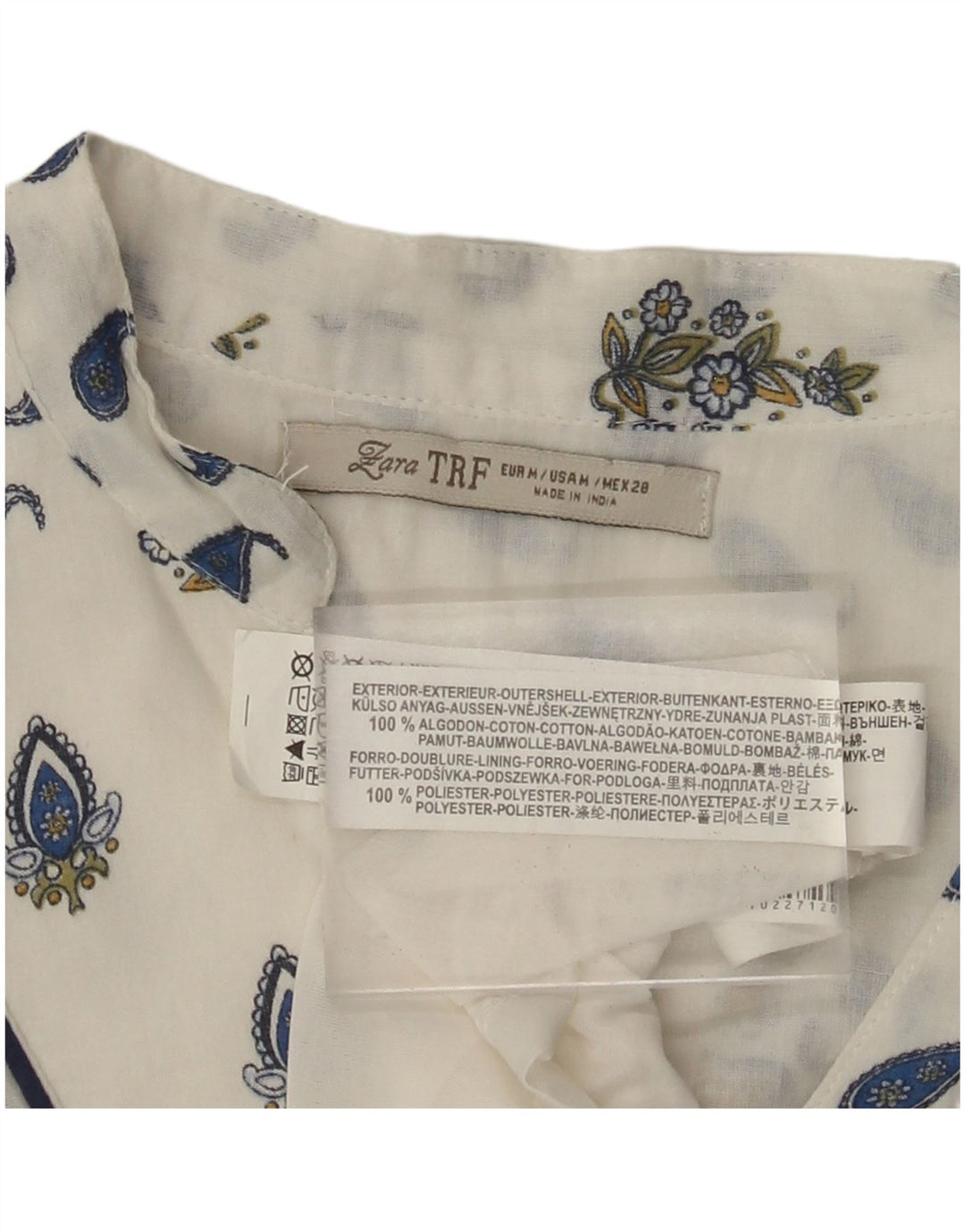 Abito a trapezio con maniche a 3/4 ZARA da donna UK 12 cotone cachemire bianco medio