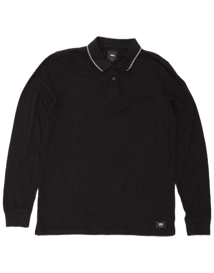 Polo da uomo a maniche lunghe VANS media nera geometrica