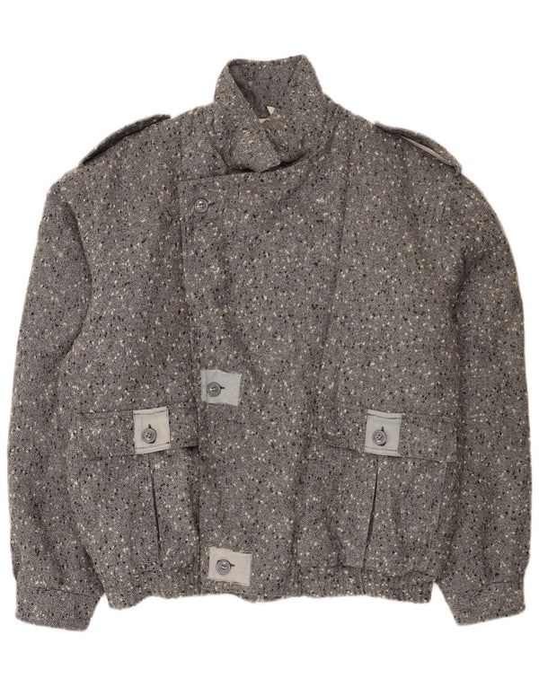 Giacca a vento militare vintage da uomo UK 42 XL grigio chiazzato