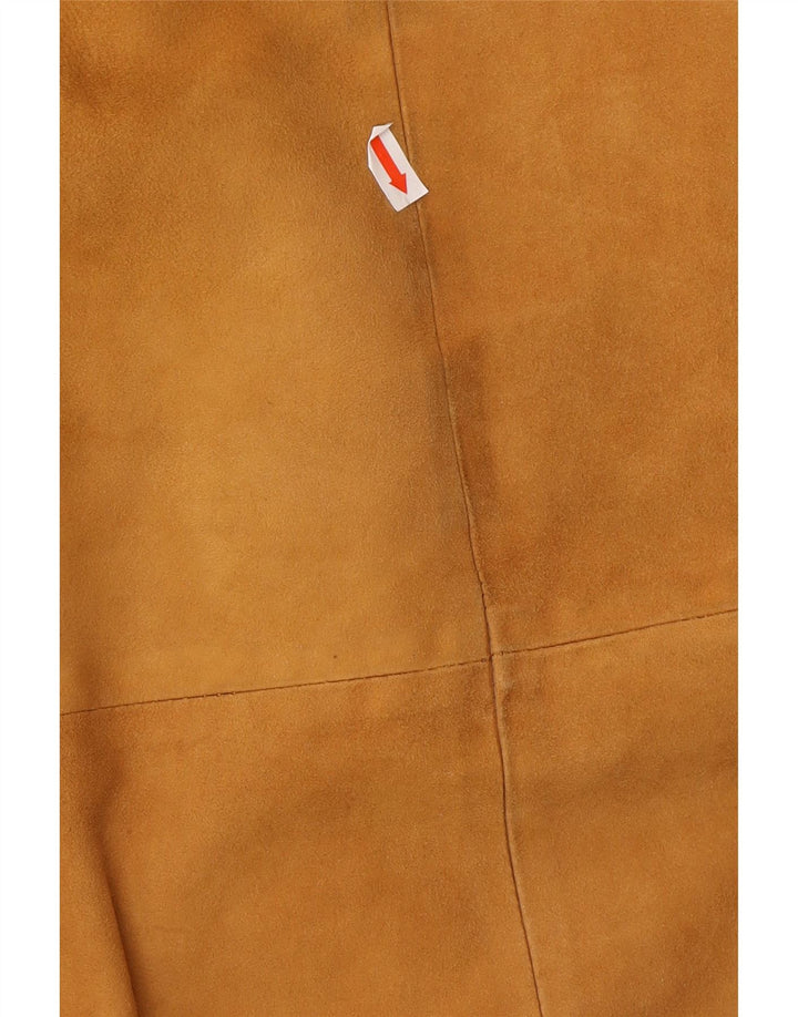 MONPEL Mens Suede Bomber Jacket IT 48 Medium Beige Leather