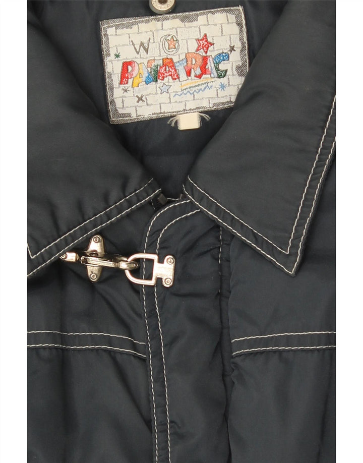 Giacca imbottita con cappuccio vintage da uomo UK 38 medio blu navy