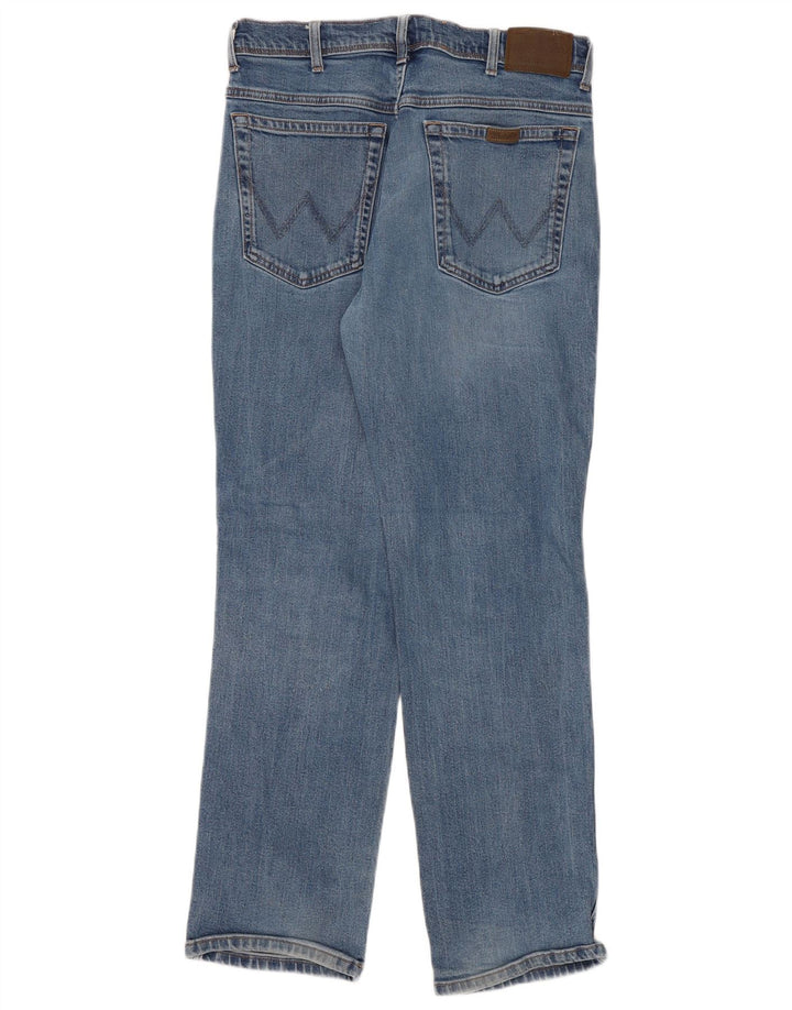Jeans dritti da uomo Wrangler vestibilità regolare W36 L32 cotone blu