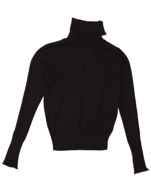 Maglione maglione a collo alto da donna Zara UK 10 piccolo poliestere nero