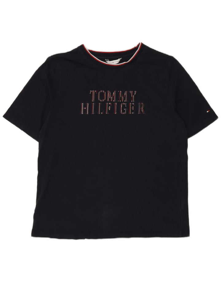 T-shirt grafica da uomo Tommy Hilfiger Top medio blu navy