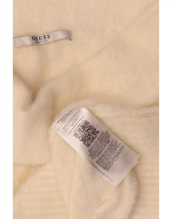 Maglione maglione oversize da donna Guess con collo alto UK 4 XS in poliammide bianco sporco