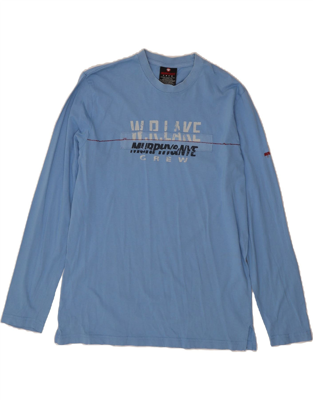 MURPHY & NYE Mens Graphic Top Long Sleeve XL Blue Cotton Vintage Murphy & Nye and Second-Hand Murphy & Nye from Messina Hembry 