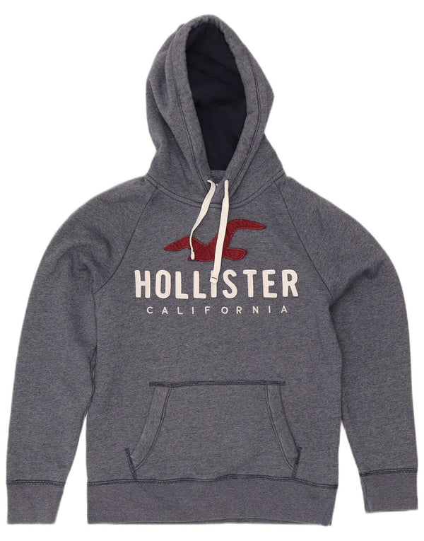 Felpa con cappuccio grafica da uomo Hollister Small in cotone blu