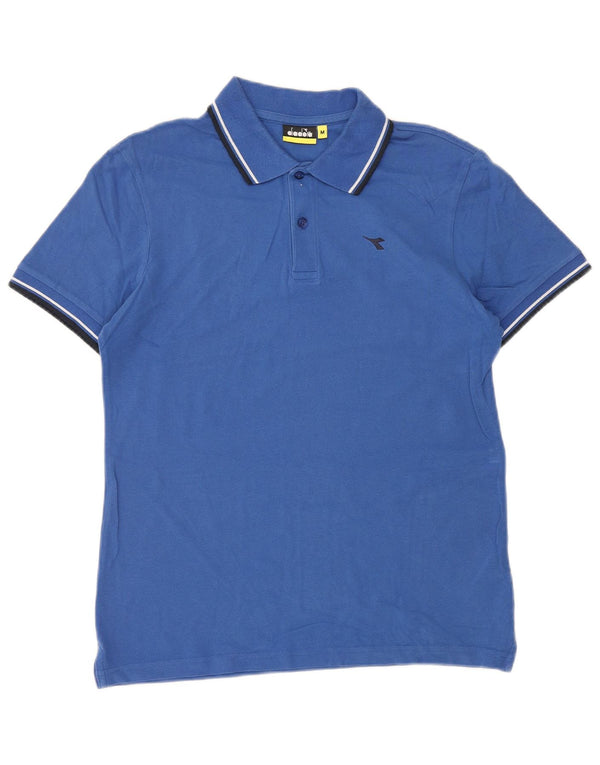 Diadora Mens Polo Shirt Medium Blue Cotton