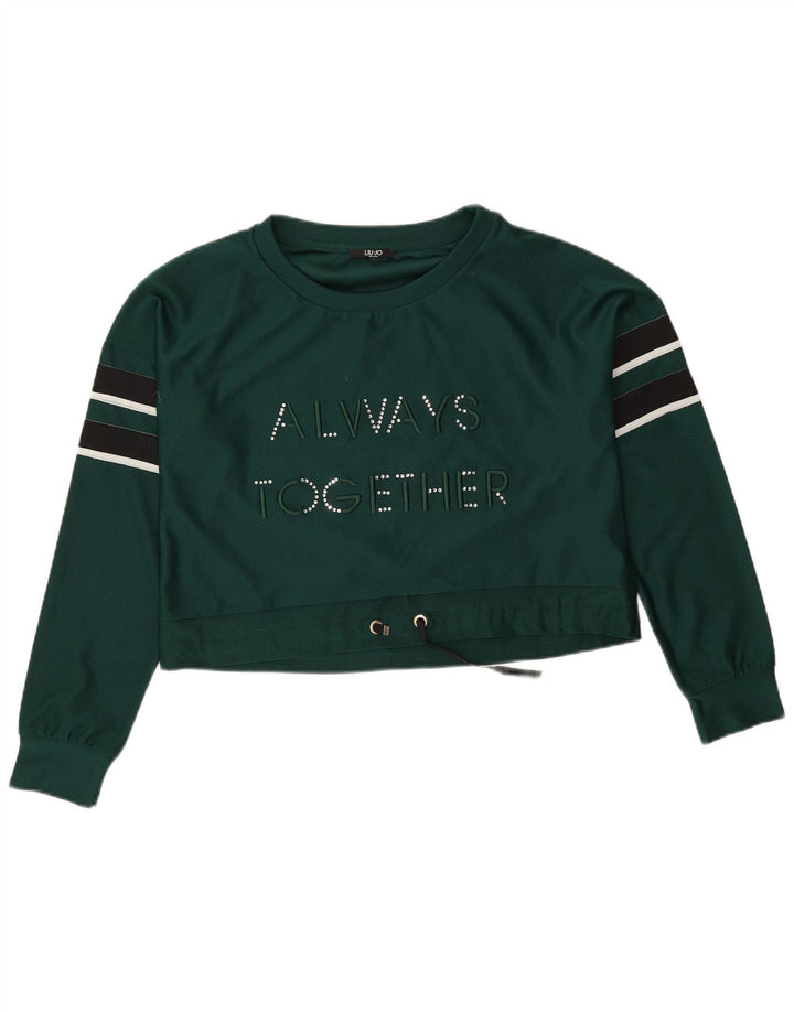 Felpa con grafica oversize da donna Liu Jo UK 10 piccola verde