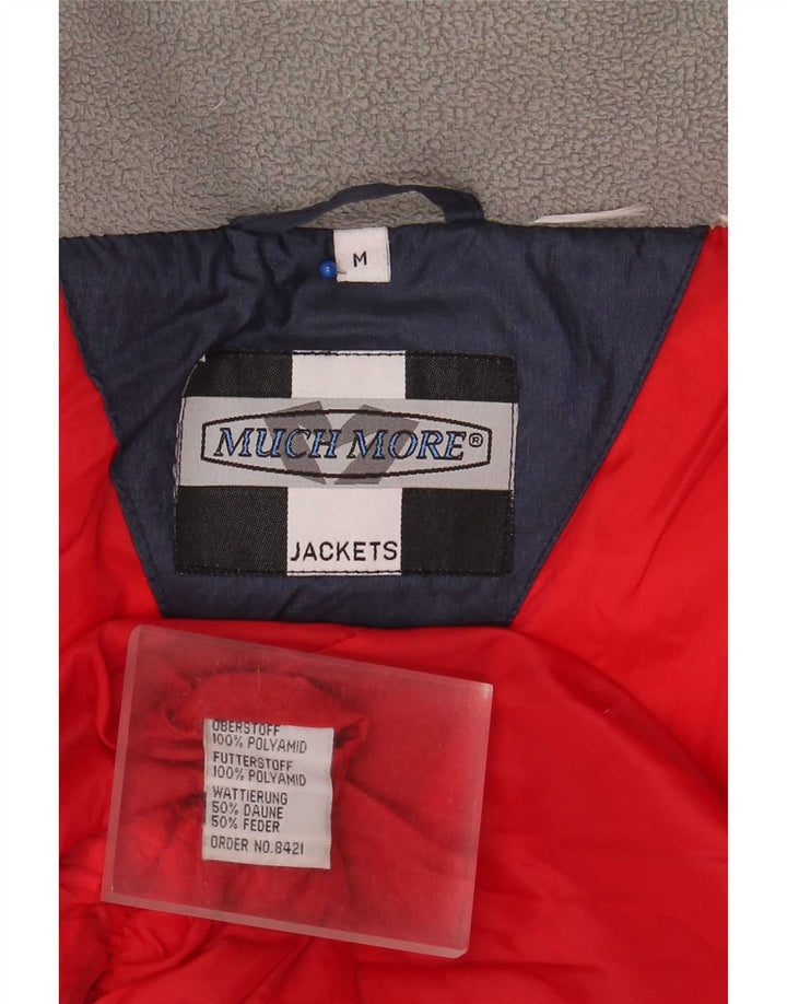 Molto più giacca imbottita con grafica da uomo UK 38 Medium Navy Blue Colourblock