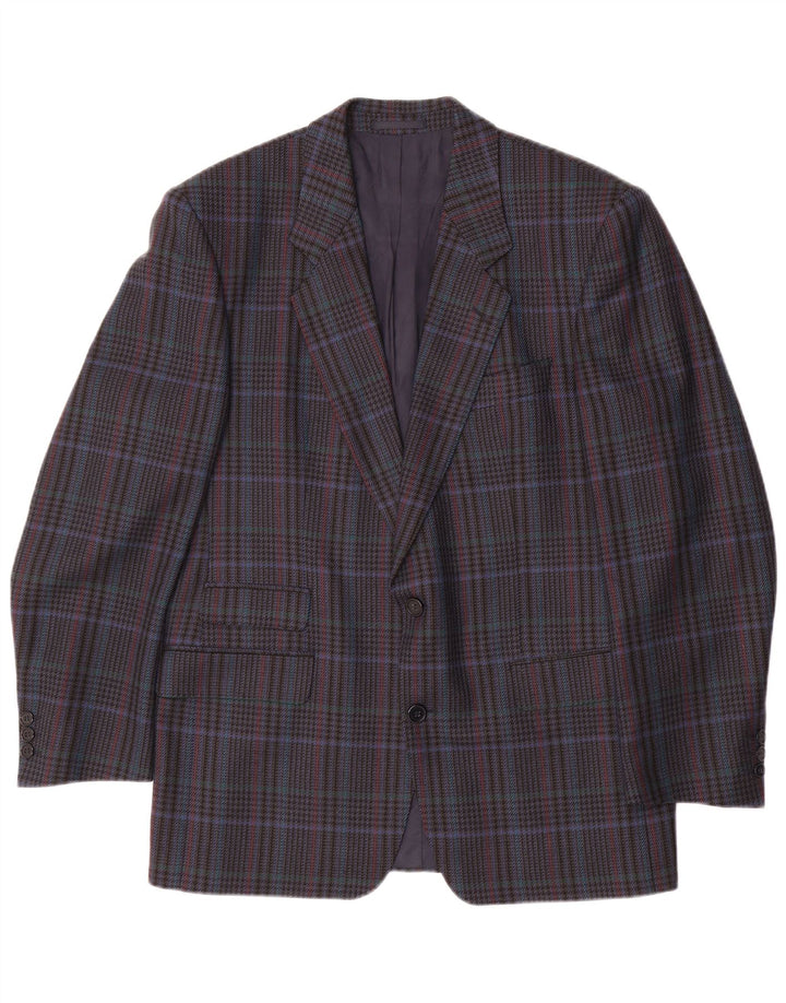 Giacca blazer da uomo a 2 bottoni HUGO BOSS EU 50 grande pied de poule blu navy