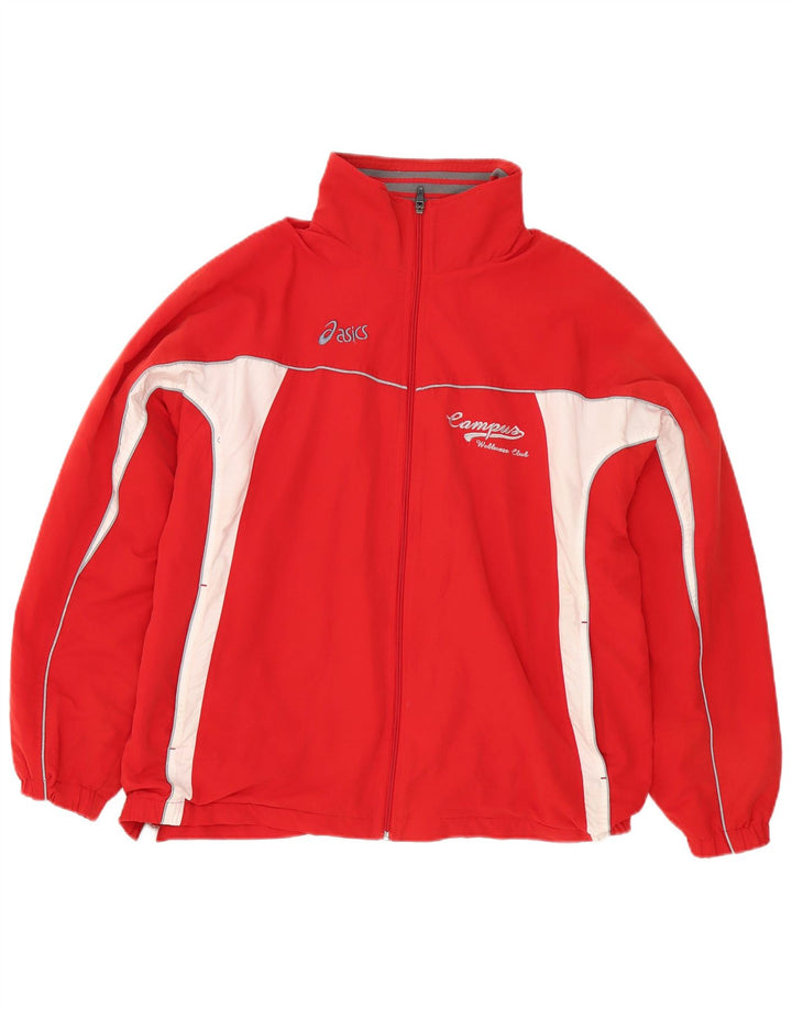 Giacca da ginnastica da uomo Asics, grande, in poliestere color block rosso